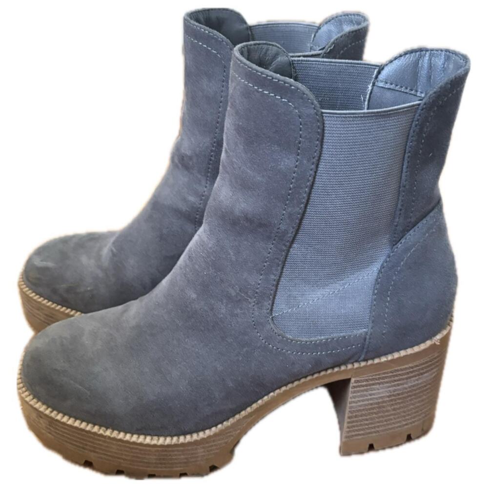 BP Nordstrom Jillyan Chelsea Boots Grey Suede Platform 9